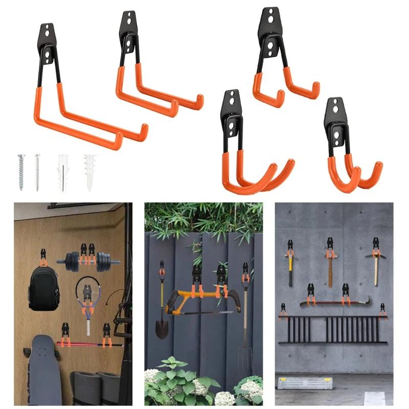 Workshop Tools Hanger - ตะขอแขวนติดผนังแบบหนาพิเศษ สำหรับจัดเก็บอุปกรณ์ในโรงรถ แขวนจักรยาน บันได ป้องกันการลื่น สำหรับเครื่องมือทำสวน