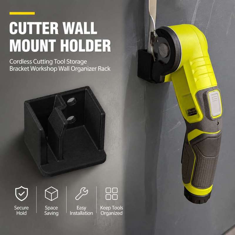 Workshop Cutting Tools - ที่ยึดติดผนังสำหรับเครื่องตัดแบบไร้สาย 4V USB ลิเธียม พร้อมที่เก็บสายและอุปกรณ์ตัด ชั้นวางจัดระเบียบสำหรับโรงงาน/อู่ซ่อม